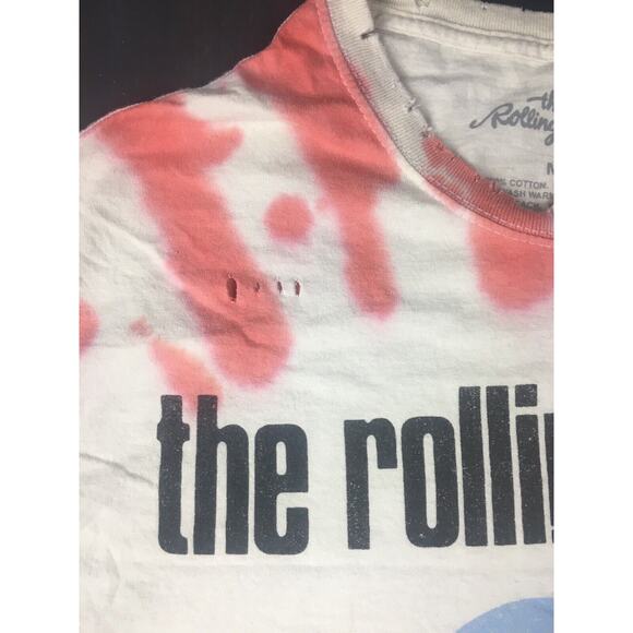 The Rolling Stones T Shirt Mens Medium Tie Dye Short Sleeve Crewneck‎ Distressed - Picture 5 of 8